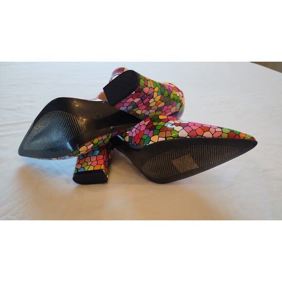 Fashion Summer  Pointed pumps Geometric Pattern Ankle Strap shoes size 39 - Picture 7 of 9